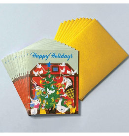 Laughing Elephant Animals' Christmas Tree LGB A7 Notecards Box of 10