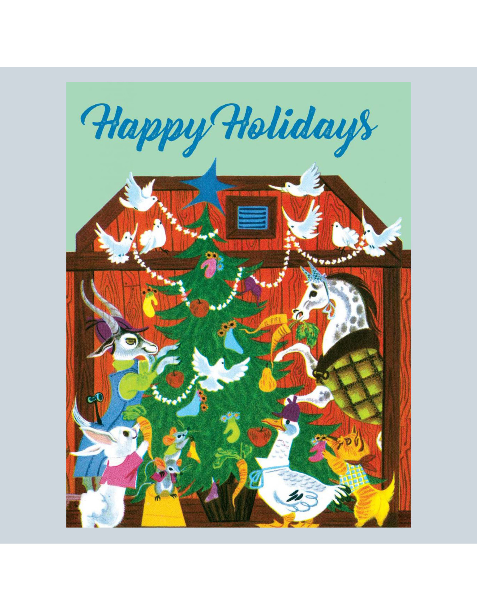 Laughing Elephant Animals' Christmas Tree LGB A7 Notecards Box of 10