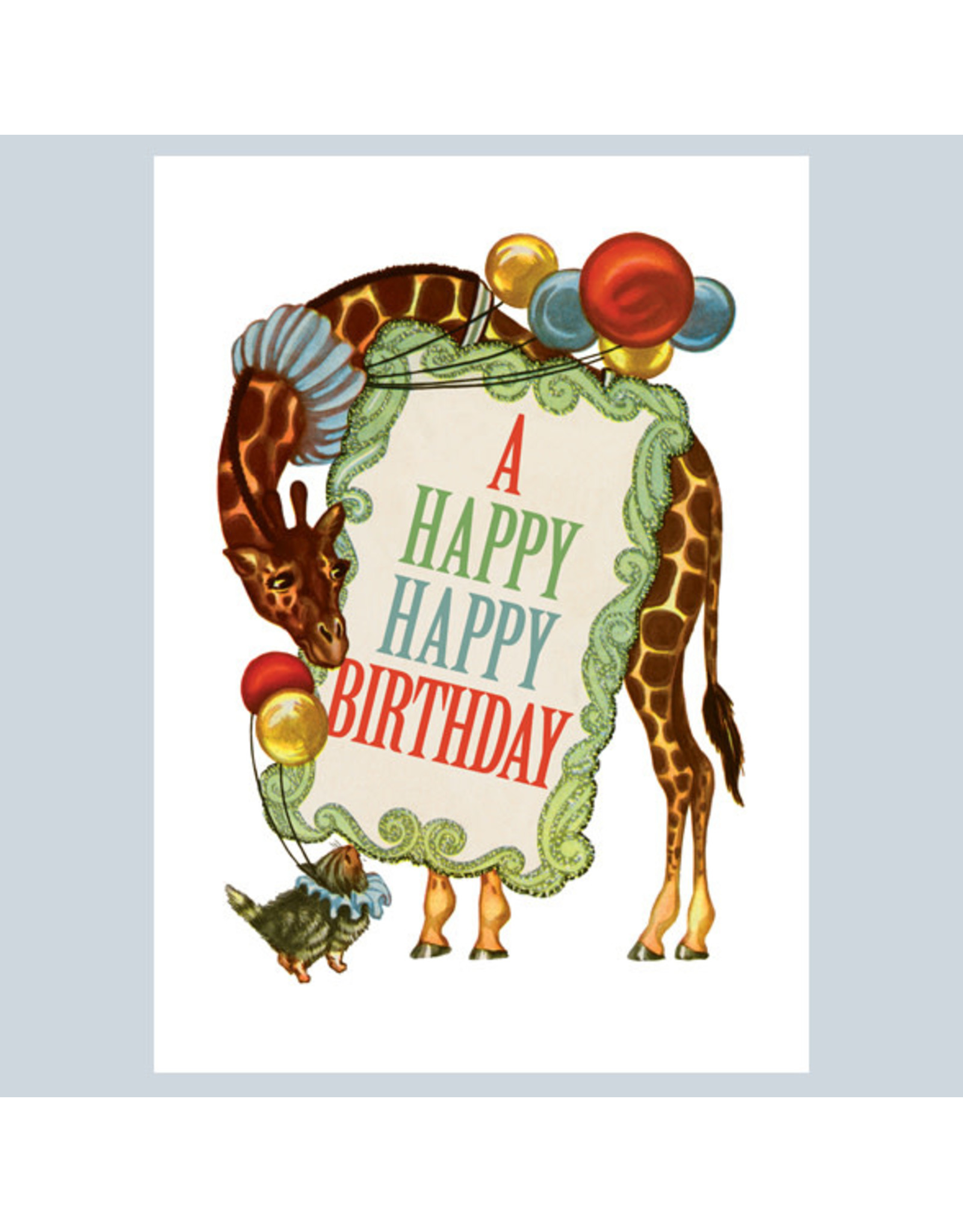 Laughing Elephant Circus Giraffe A7 Birthday Notecard