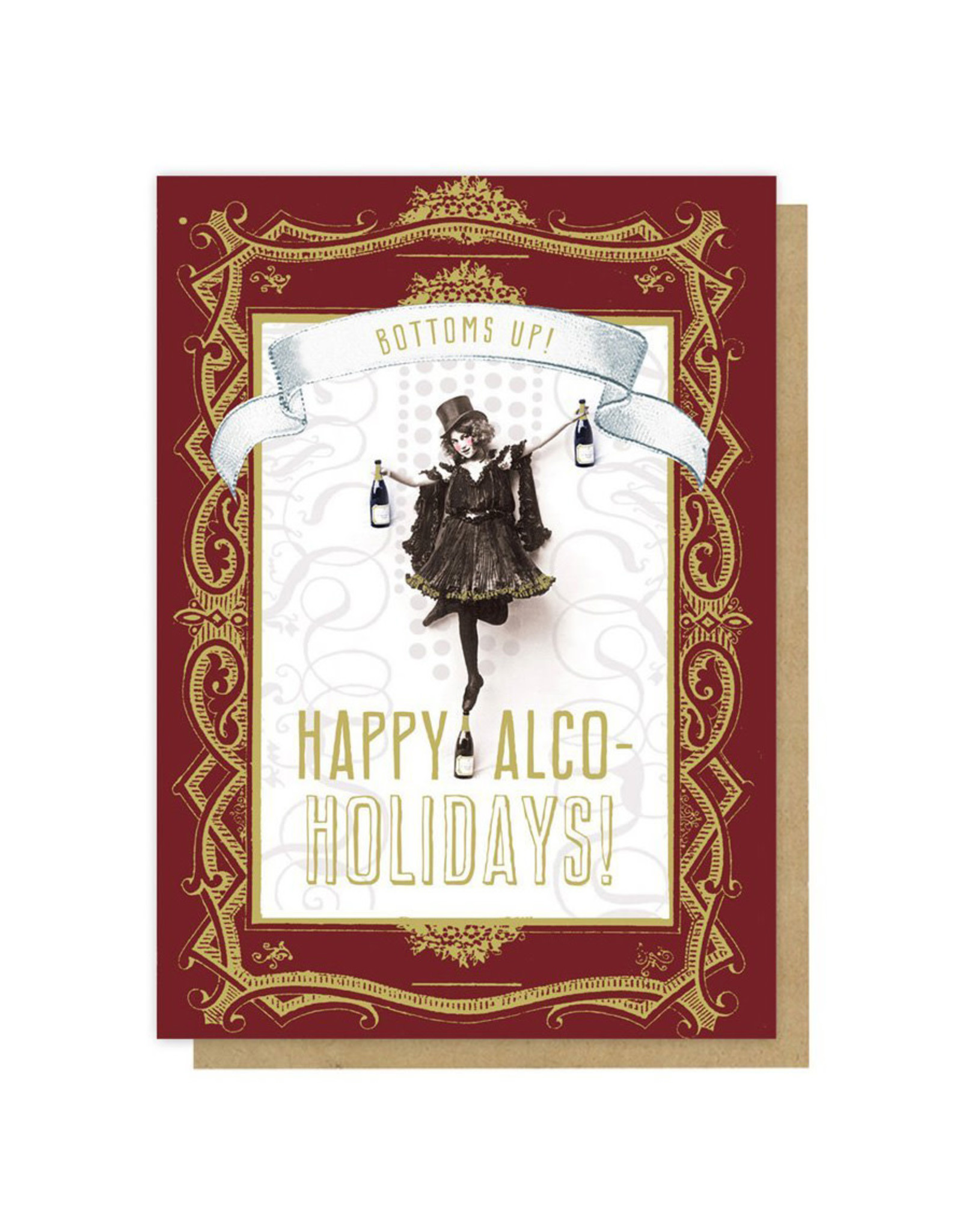 Papaya! Happy Alco-Holidays A7 Holiday Notecard