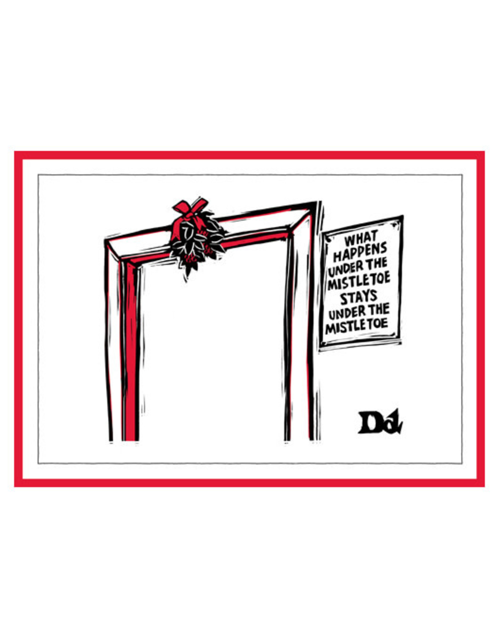 The New Yorker Under the Mistletoe A7 Notecard