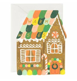 Rifle Paper Co. Gingerbread House Die-Cut A2 Christmas Notecard