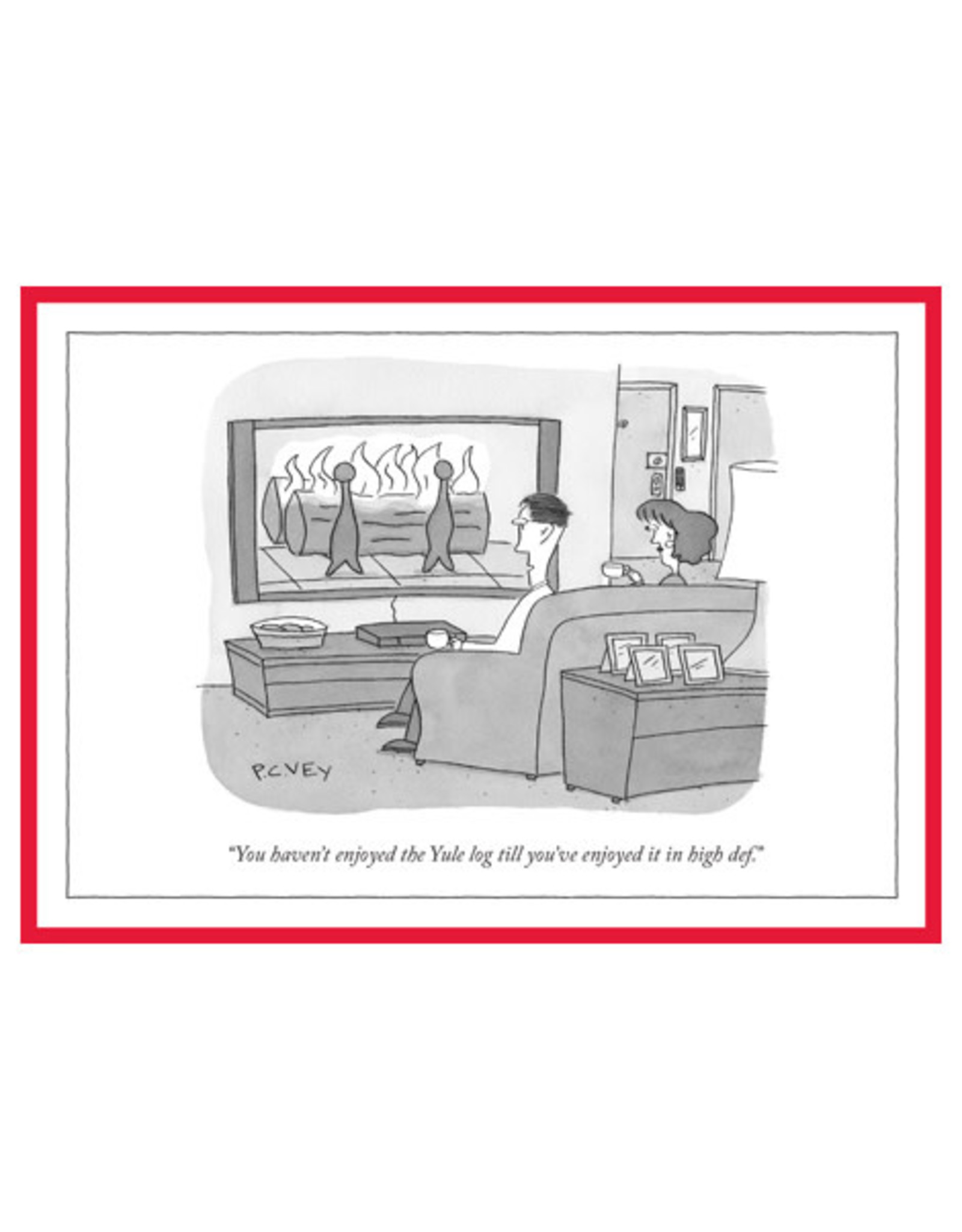 The New Yorker Yule Log A7 Christmas Box of 8 Notecards