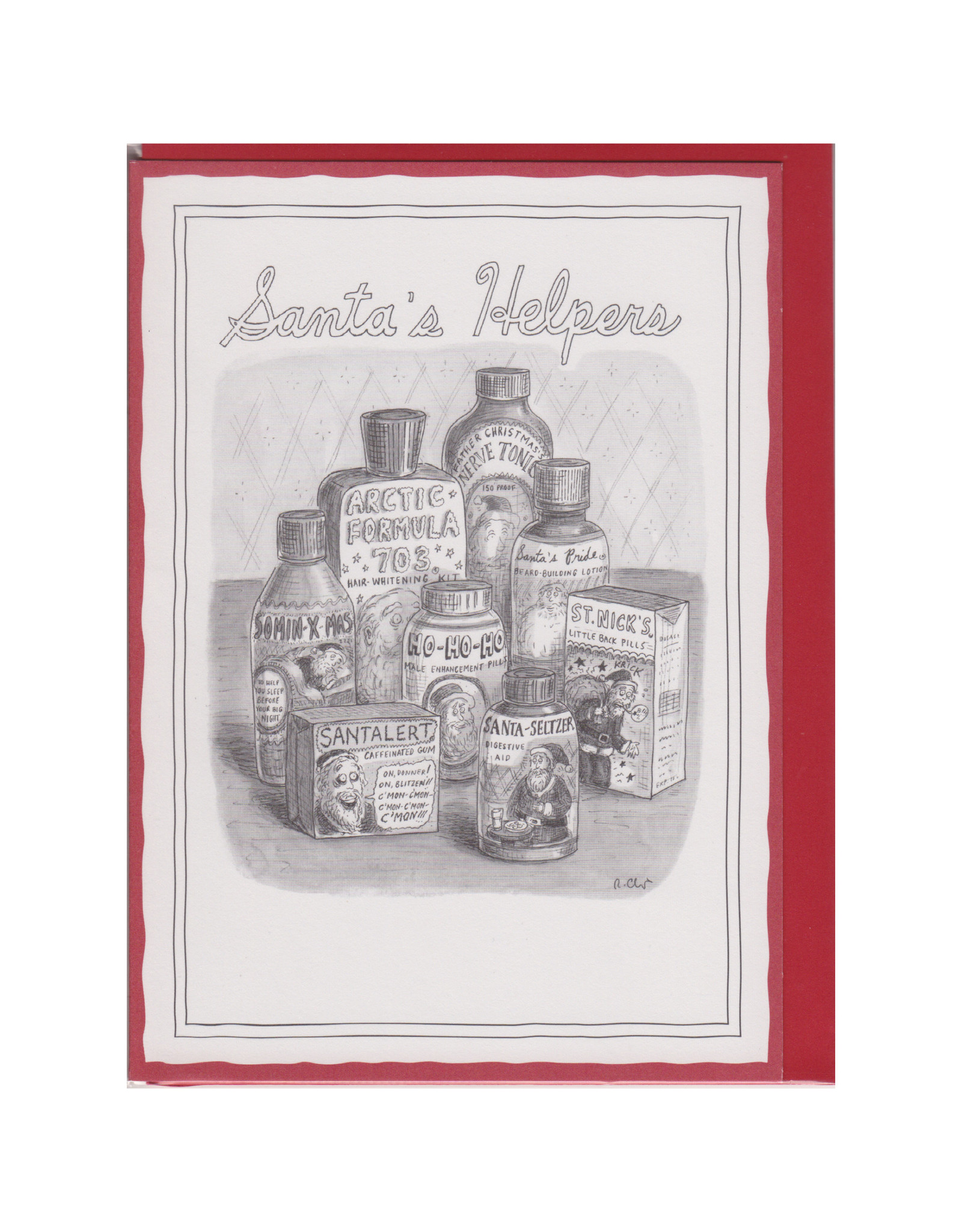 The New Yorker Santa's Helpers A7 Christmas Notecard