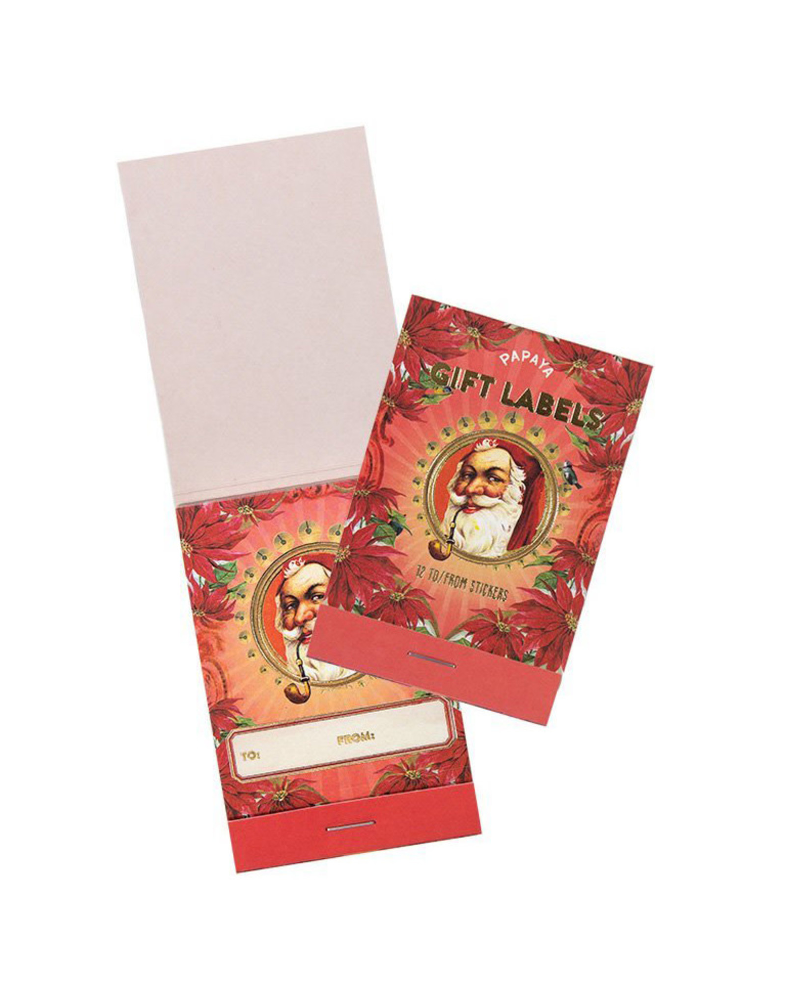 Papaya! Santa Sleigh Christmas Gift Label Stickers