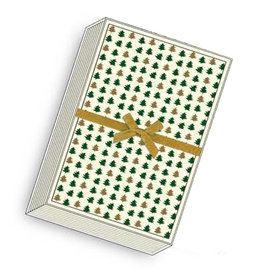 Rossi Christmas Tree Letterpress (Green) A7 Box of 10 Notecards