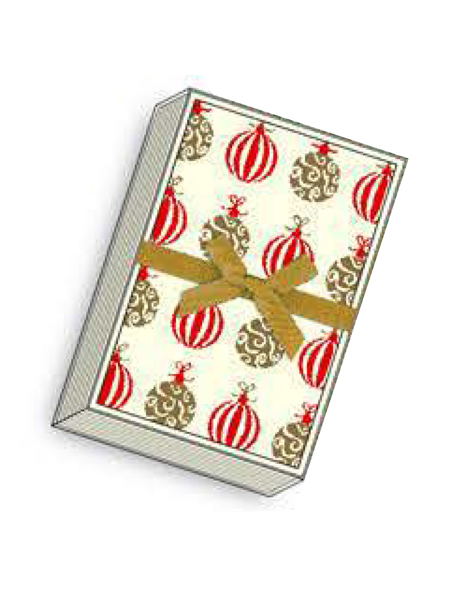 Rossi Christmas Ornaments Letterpress (Red) A1 Christmas Box of 8 Notecards