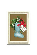 Rossi Merry Christmas Mistletoe Stocking Vintage Postcard