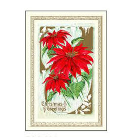 Rossi Christmas Greetings Poinsettia Vintage Postcard