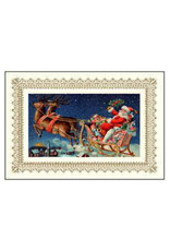 Rossi Santa Claus in Sleigh Vintage Postcard