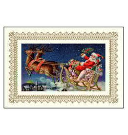Rossi Santa Claus in Sleigh Vintage Postcard