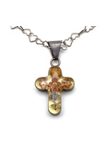 JEZ Floral Cross Sterling Chain