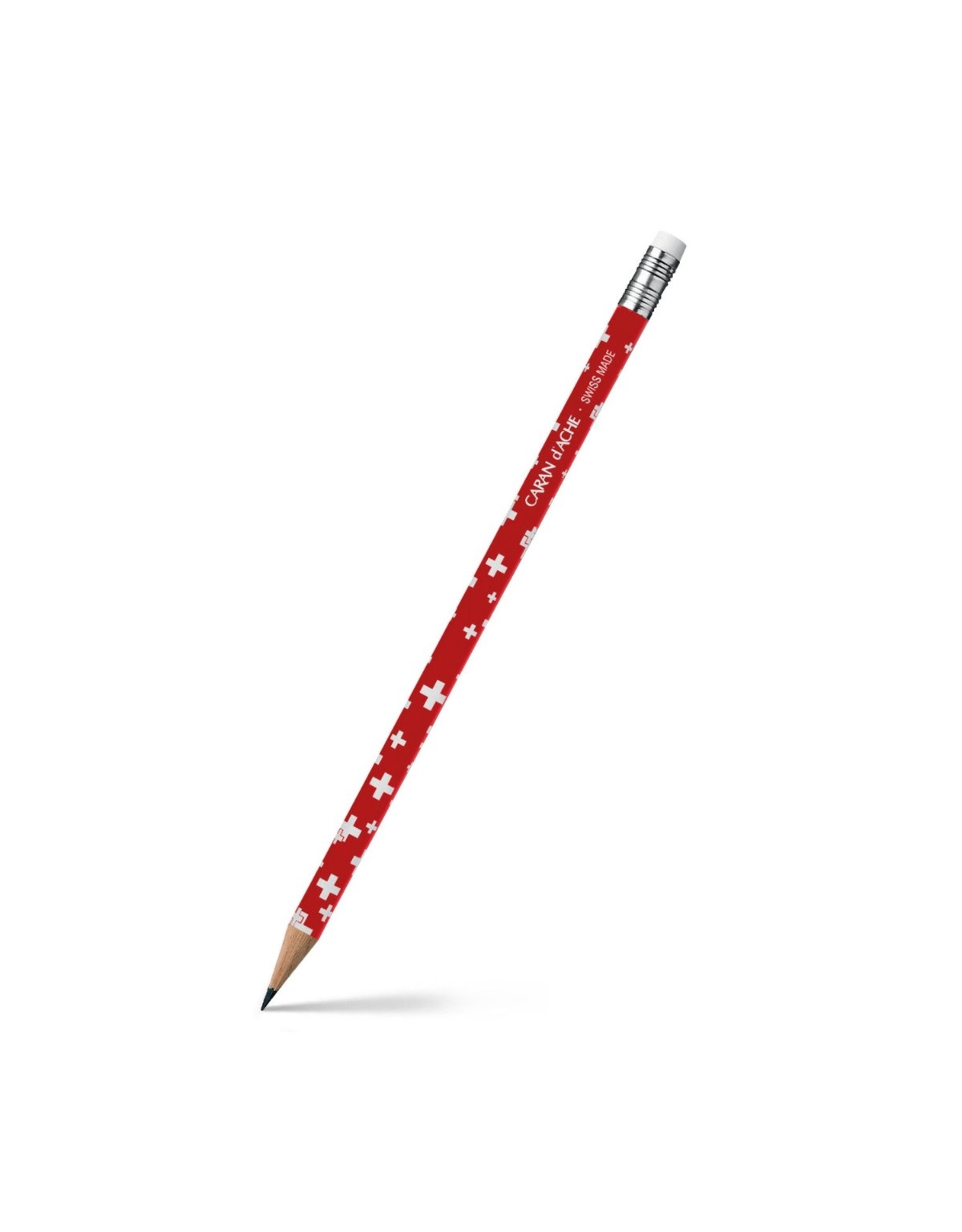 Caran d'Ache Swiss Flag Pencil with Eraser