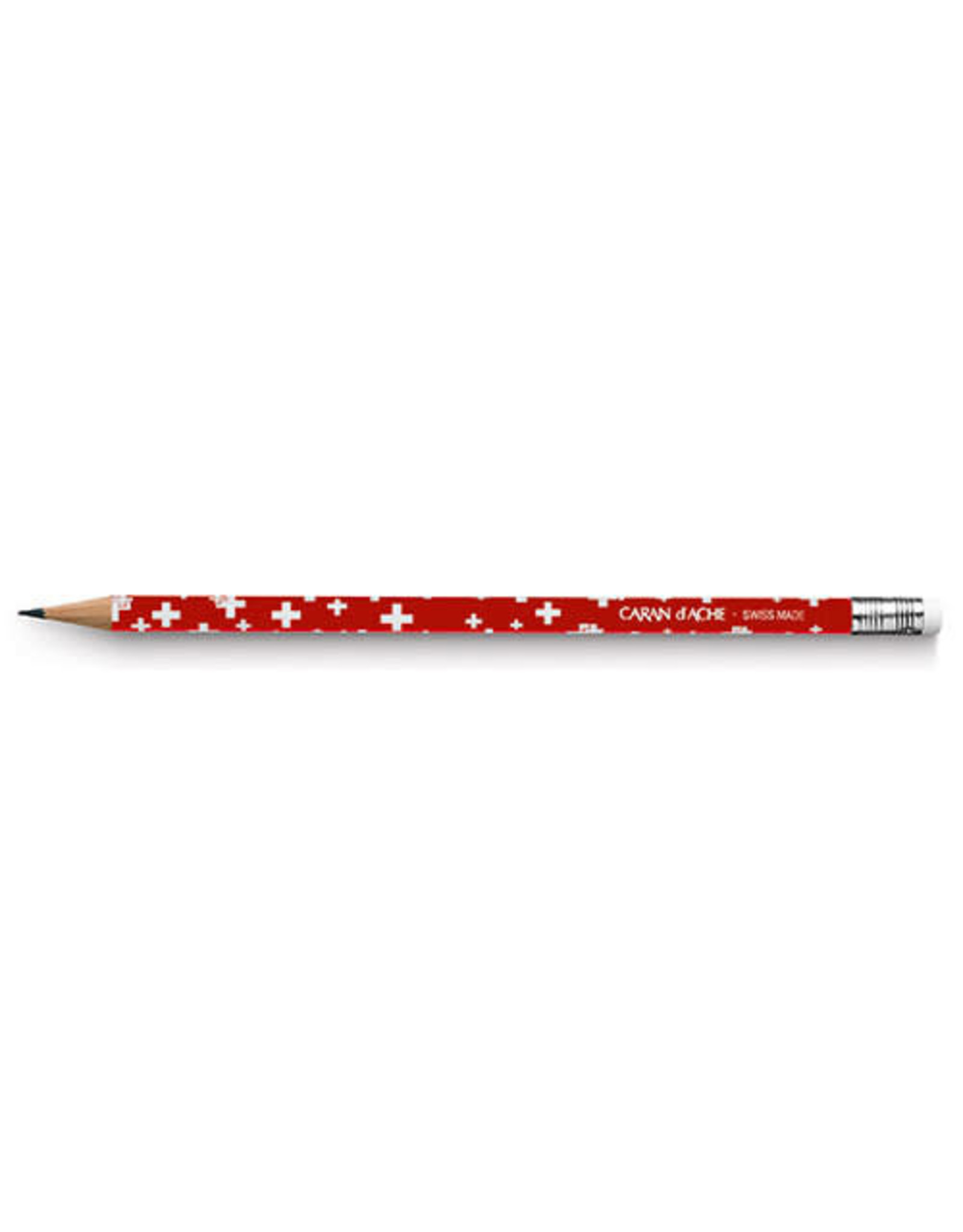 Caran d'Ache Swiss Flag Pencil with Eraser