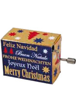 Fridolin Weihnachten mit Goldprägung: We Wish You a Merry Christmas Music Box