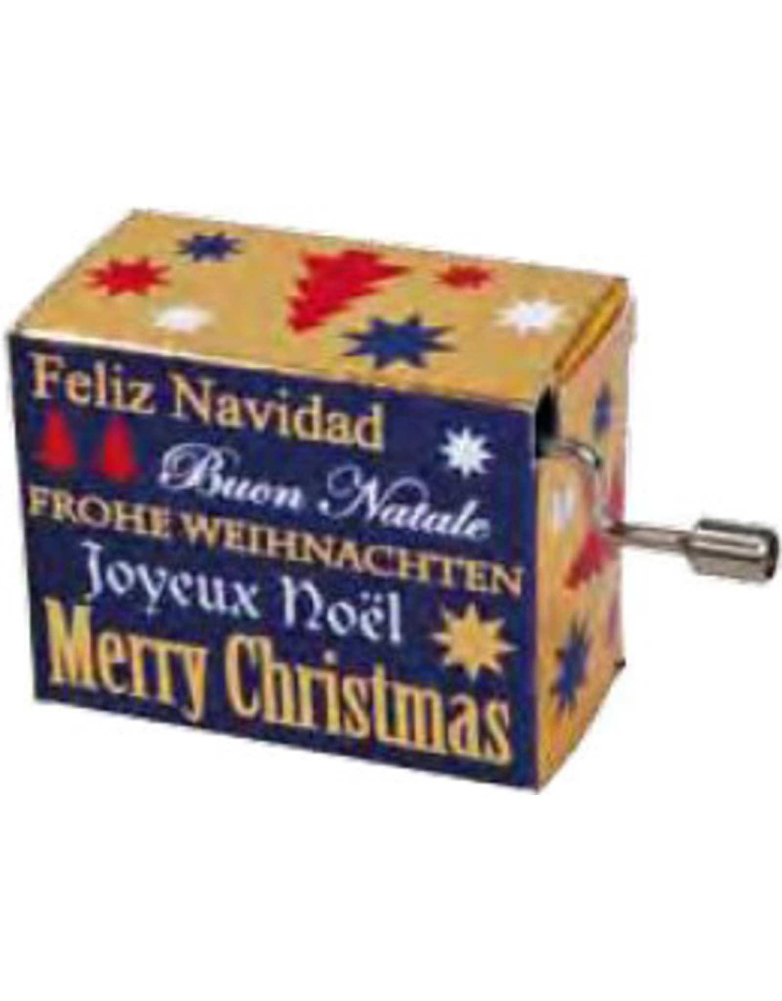 Fridolin Weihnachten mit Goldprägung: We Wish You a Merry Christmas Music Box