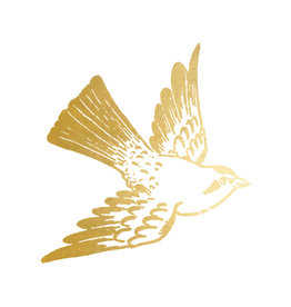 Tattly Cartolina Bird (Gold) Set of 2
