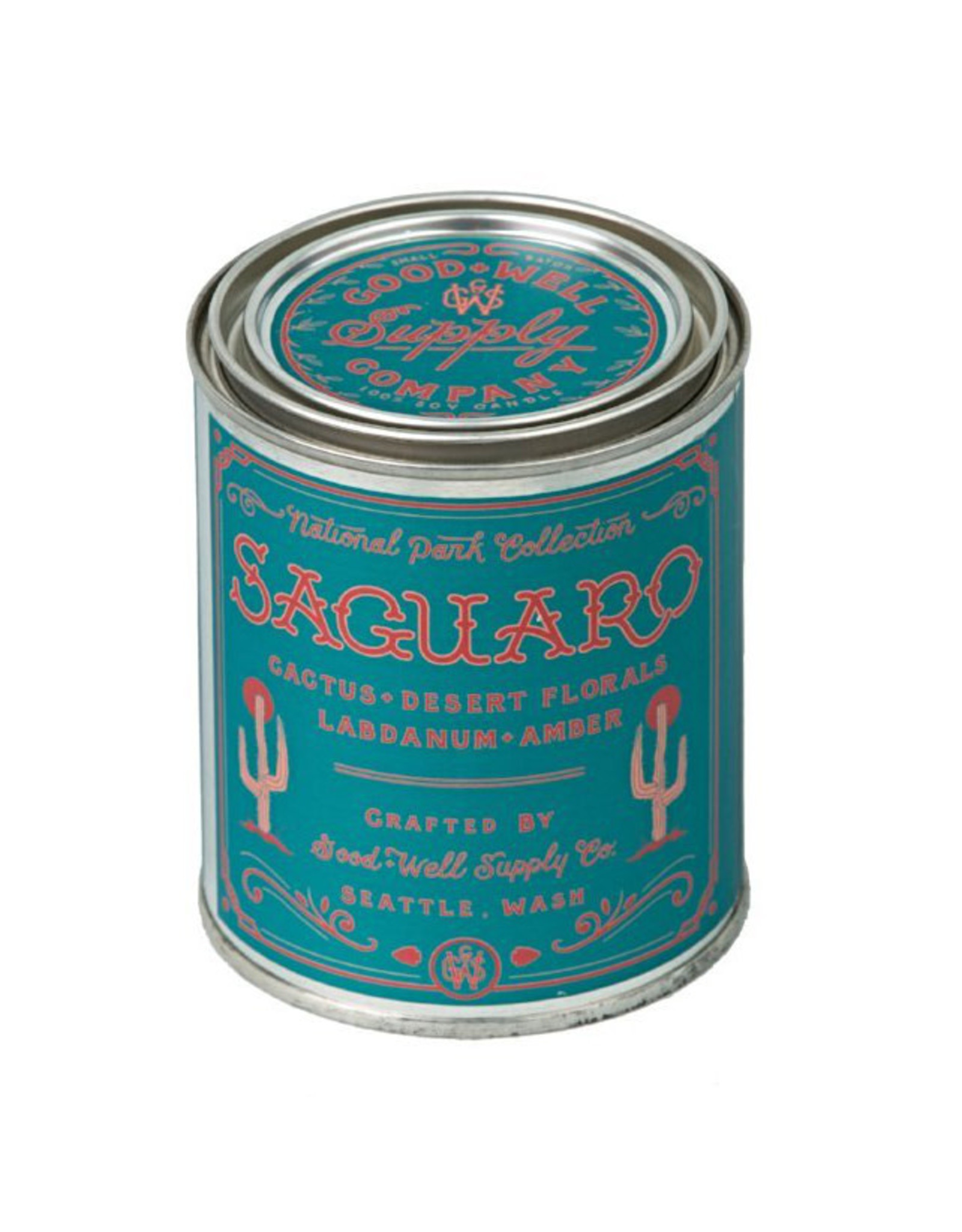 Good & Well Supply Co. Saguaro Half Pint Candle - Cactus, Desert Florals, Labdanum & Amber