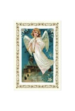 Rossi Merry Christmas Christmas Angel & Church Vintage Postcard