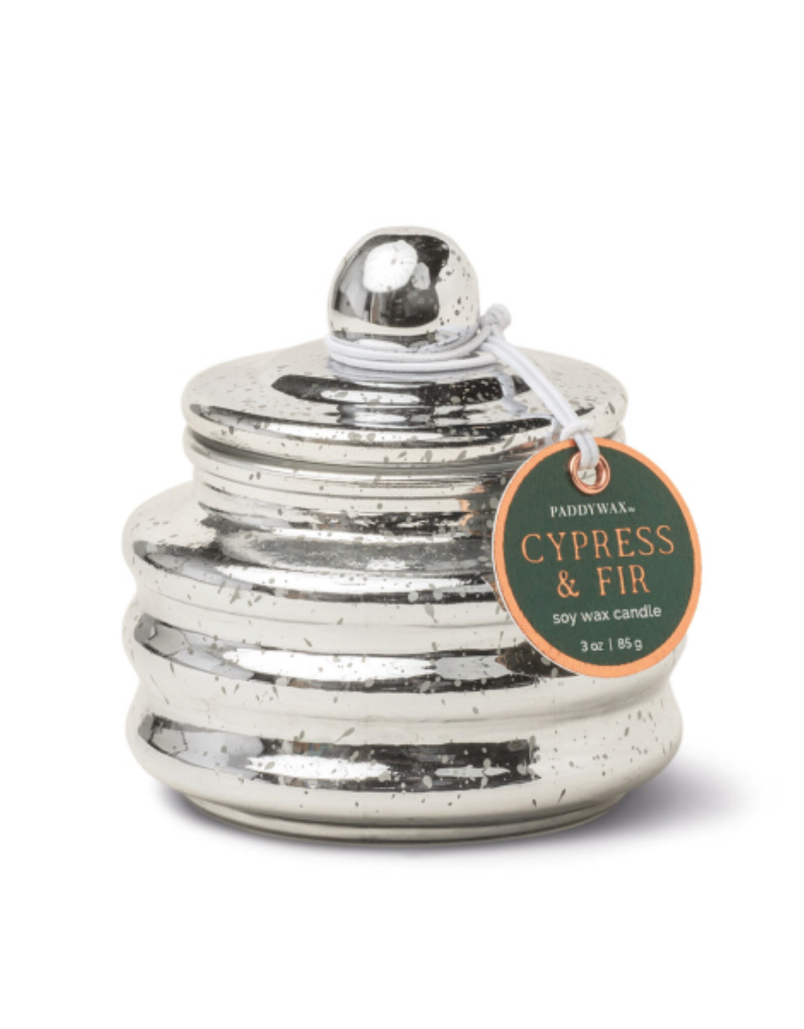 Paddywax Cypress & Fir 3oz Candle Silver Mercury Glass with Lid