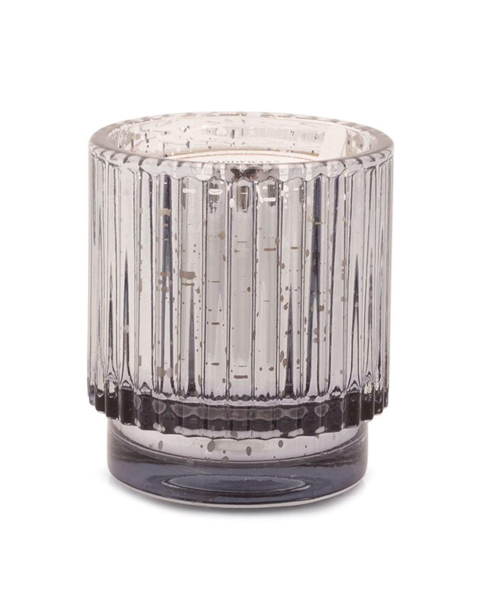 Paddywax Cypress & Fir 4½ oz Silver Mercury Ribbed Glass Short Candle