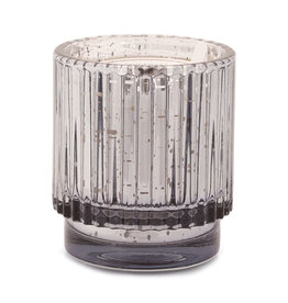 Paddywax Cypress & Fir 4½ oz Silver Mercury Ribbed Glass Short Candle