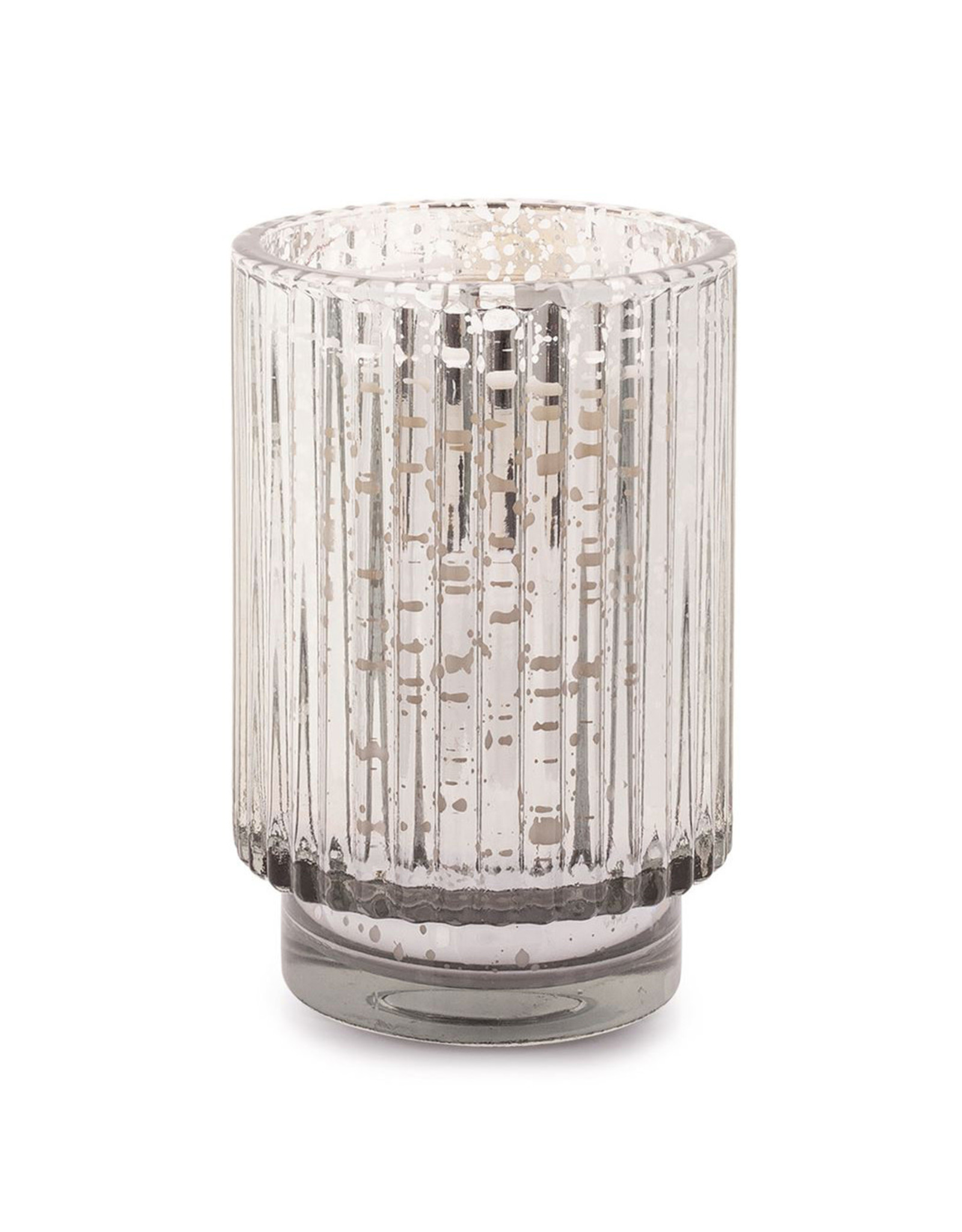 Paddywax Cypress & Fir 12oz Silver Mercury Tall Ribbed Glass Candle
