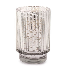 Paddywax Cypress & Fir 12oz Silver Mercury Tall Ribbed Glass Candle