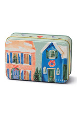 Paddywax Winter Balsam Holiday Tin 5oz Matte Illustrated with Neighborhood Scene