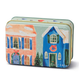 Paddywax Winter Balsam Holiday Tin 5oz Matte Illustrated with Neighborhood Scene