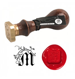 J. Herbin "M" Script Retro Style Letter Seal + Handle