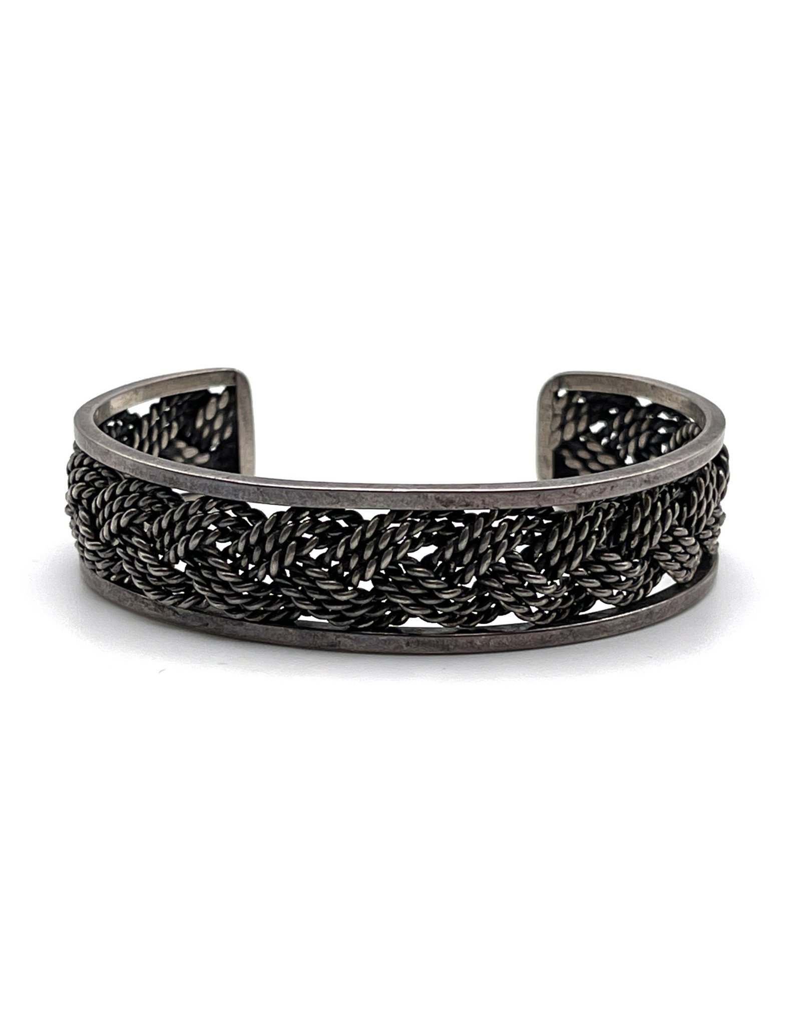 Small Sterling Woven Cord Bangle