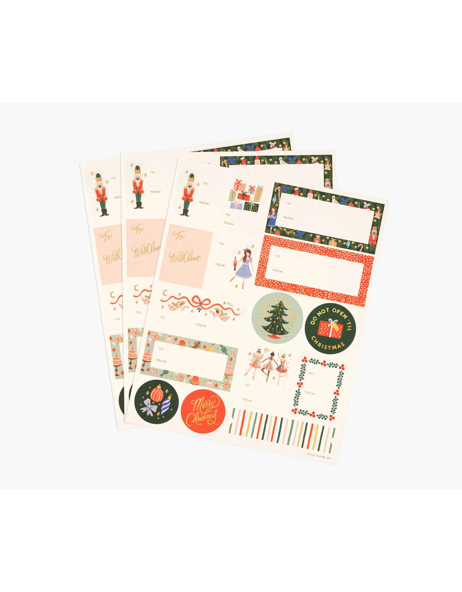 Rifle Paper Co. Pack of 3 Nutcracker Holiday Stickers & Labels