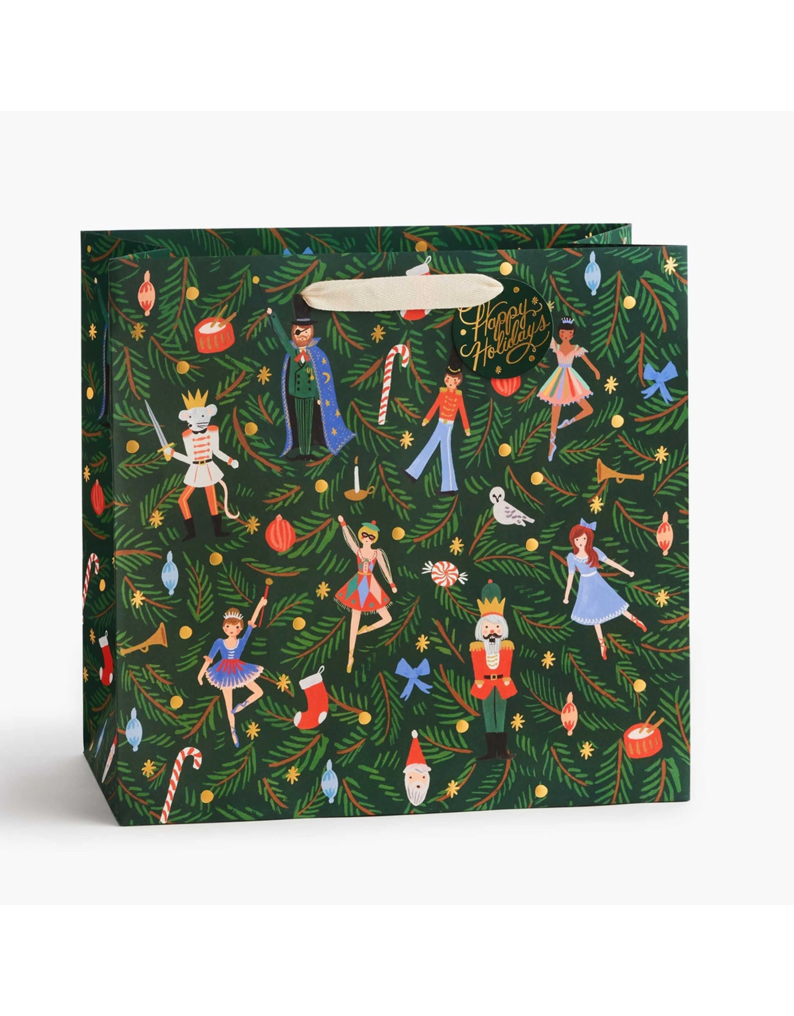 Rifle Paper Co. Large Nutcracker Holiday Gift Bag
