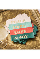 Rifle Paper Co. Peace & Joy Paper Holiday Cocktail Napkins Pack of 20