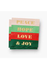 Rifle Paper Co. Peace & Joy Paper Holiday Cocktail Napkins Pack of 20