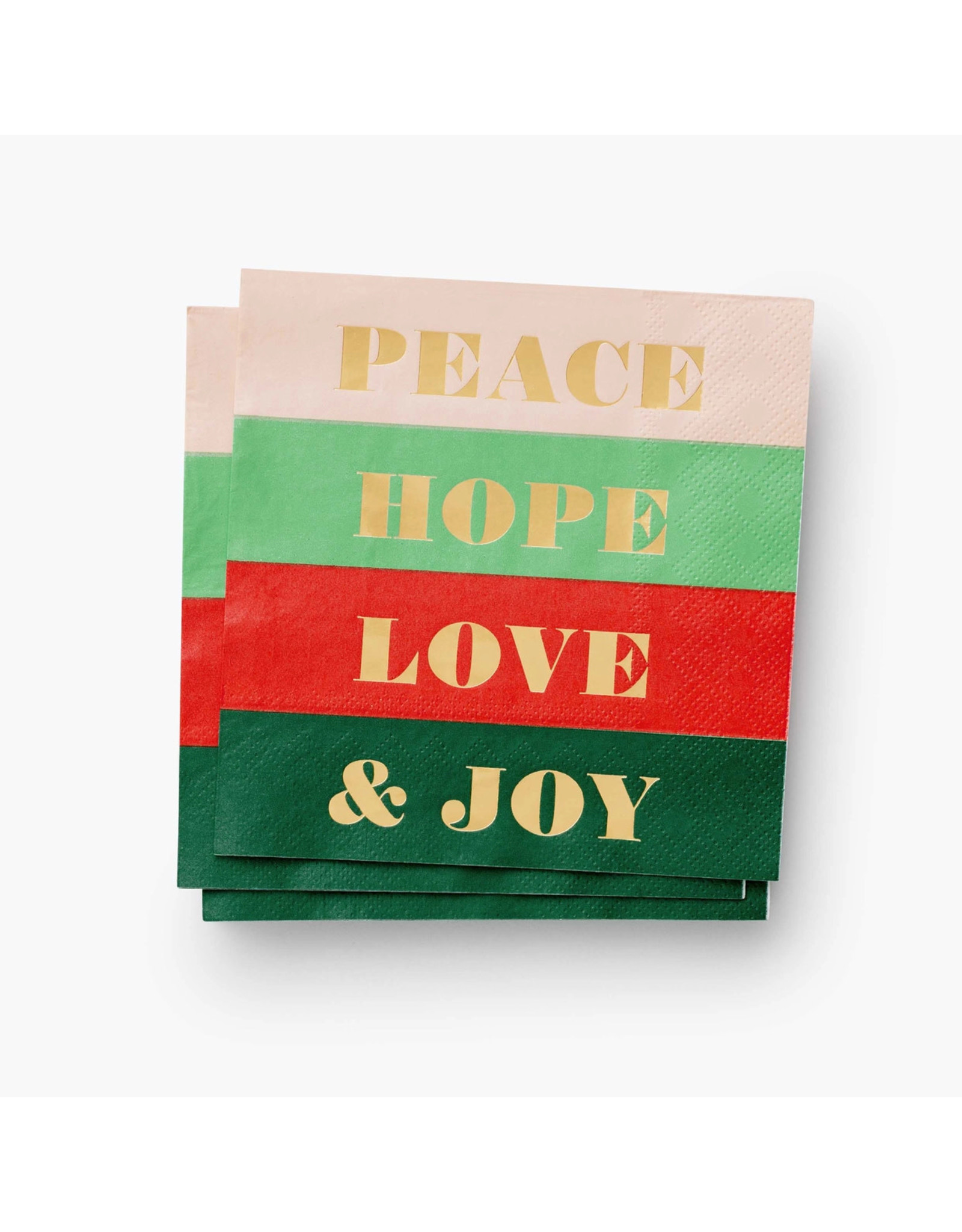 Rifle Paper Co. Peace & Joy Paper Holiday Cocktail Napkins Pack of 20