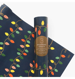 Rifle Paper Co. Wrap Holiday Lights Roll of 3 half-sheets