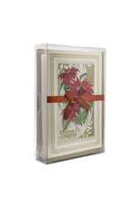 Rossi Vintage Poinsettias Christmas Box of 10 Notecards