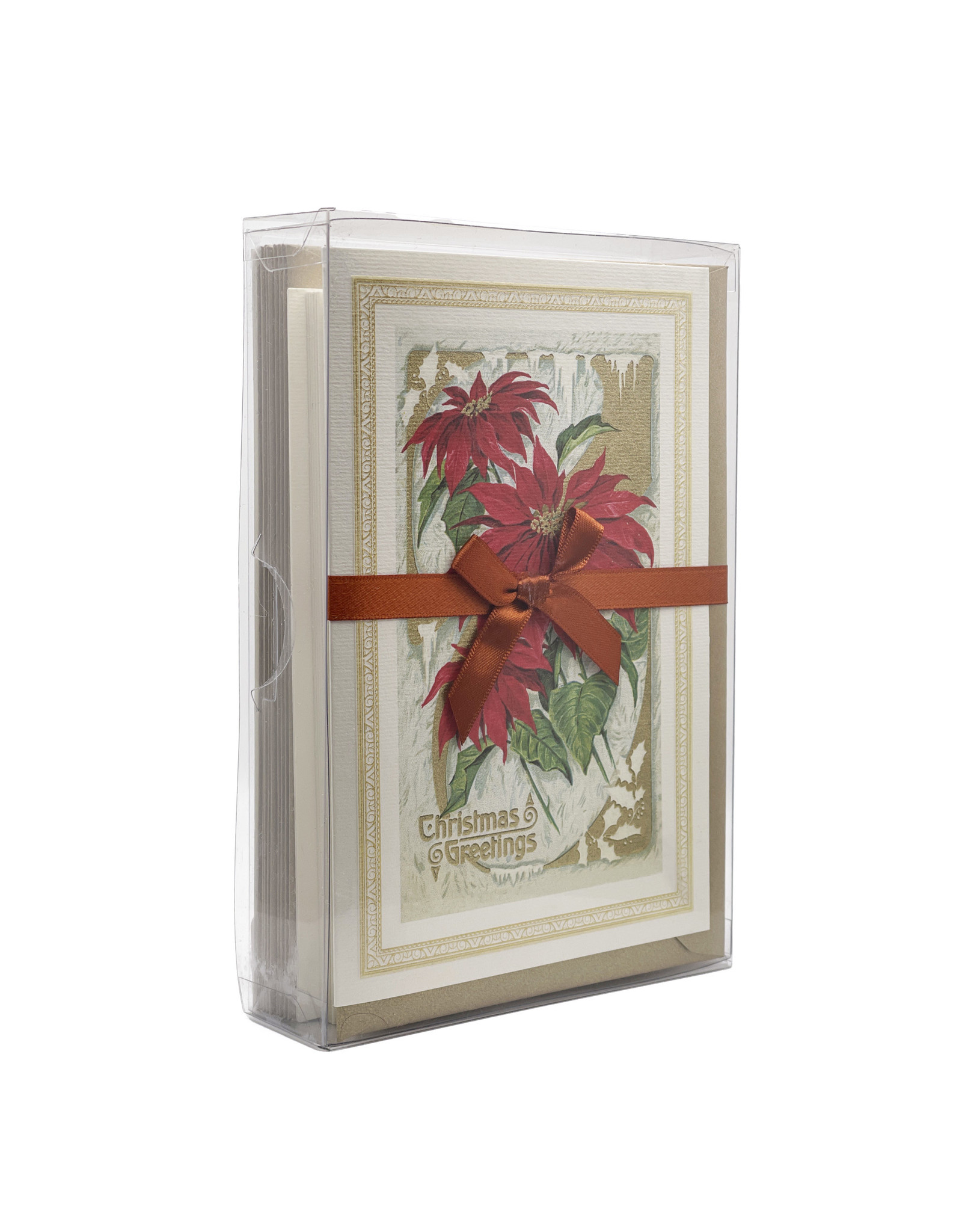 Rossi Vintage Poinsettias Christmas Box of 10 Notecards