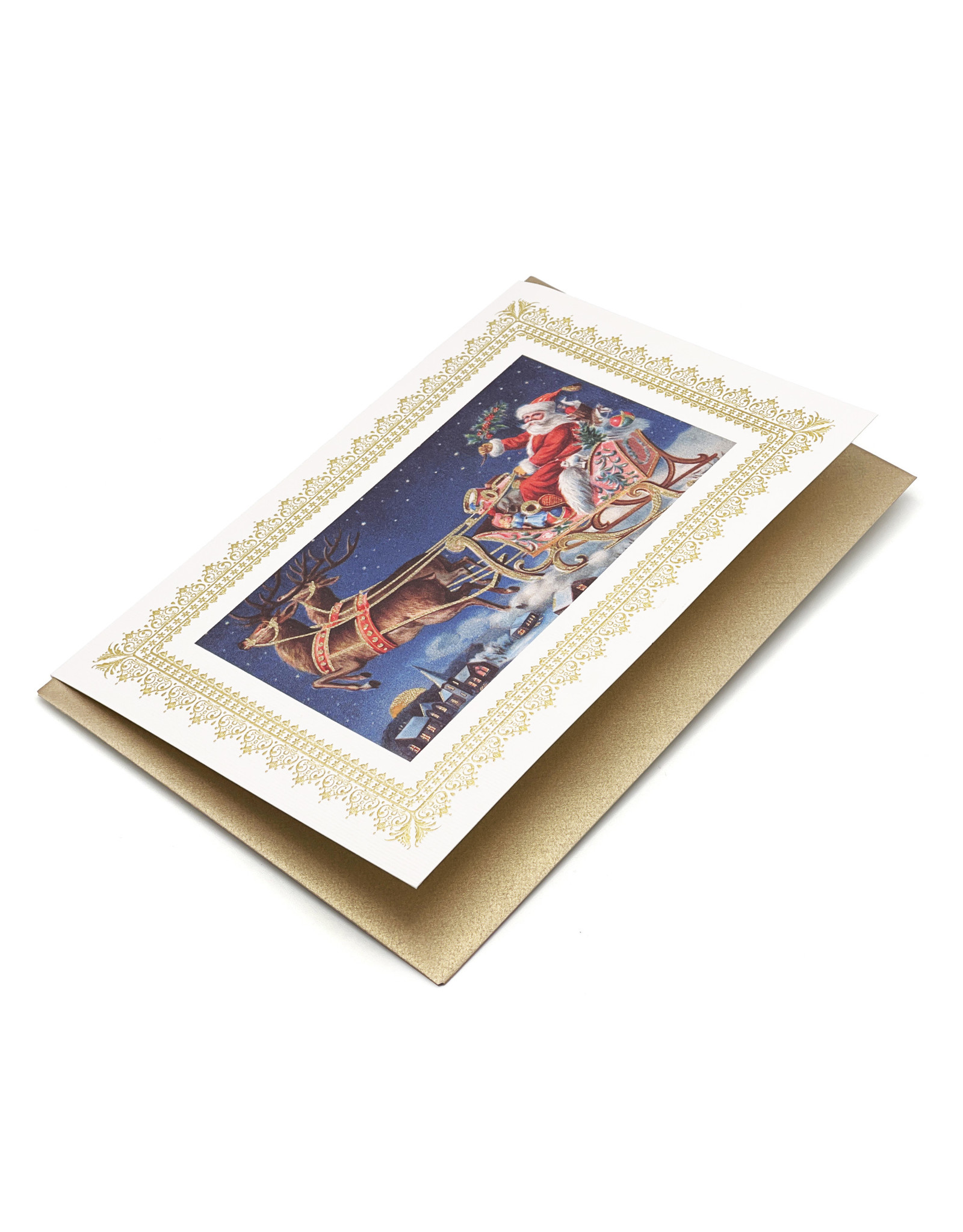 Rossi Vintage Santa Sleigh Christmas Box of 10 Notecards