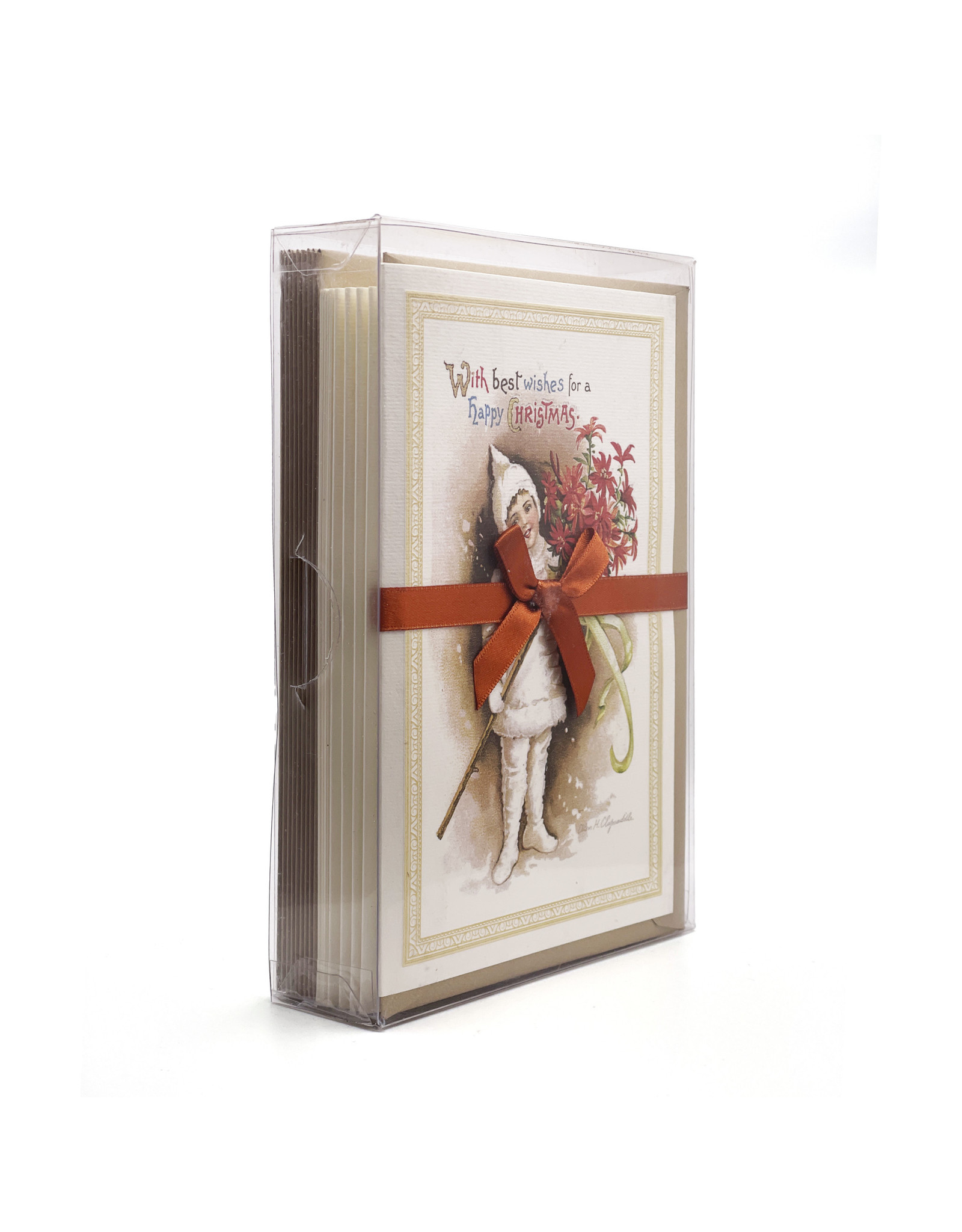 Rossi Vintage Girl Best Wishes Christmas Box of 10 Notecards