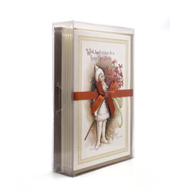 Rossi Vintage Girl Best Wishes Christmas Box of 10 Notecards