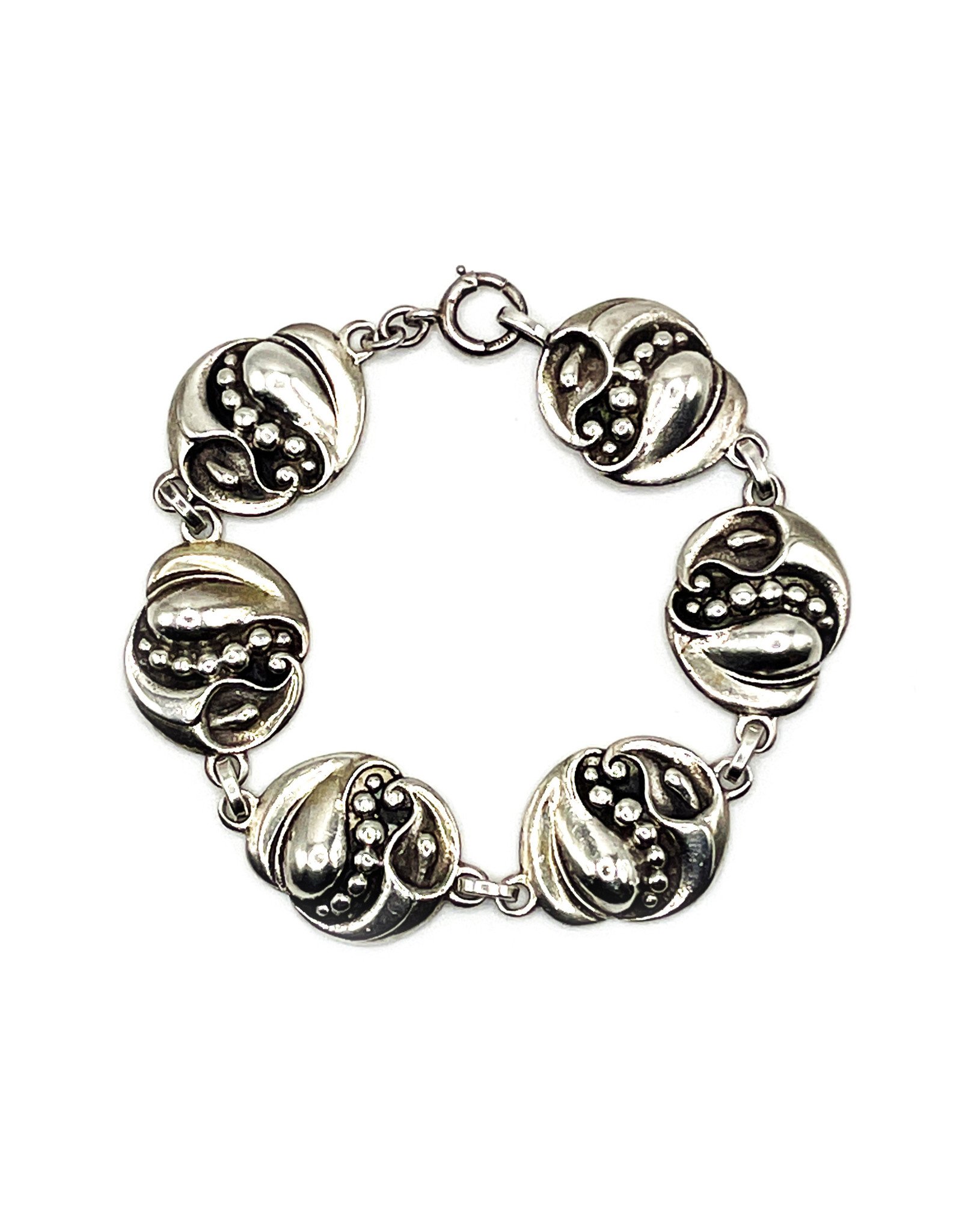 Viking Craft Vintage Sterling Leaf & Lily 7 in. Bracelet