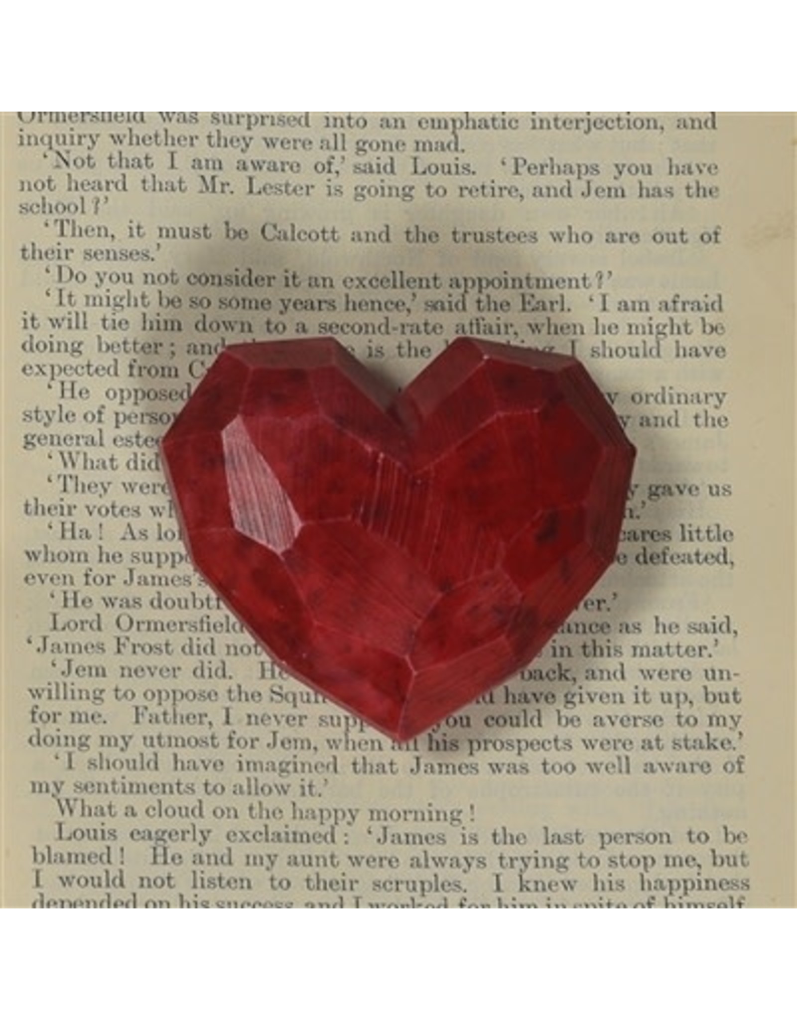 HomArt Red Faceted Soapstone Heart Small