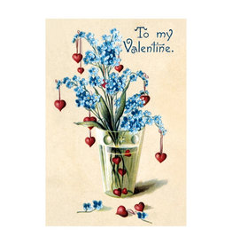 Laughing Elephant For Get Me Nots Vase of Hearts Valentine Notecard
