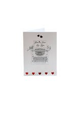 Paula Skene Designs Message Inside Just My Type Valentine Notecard on Silver