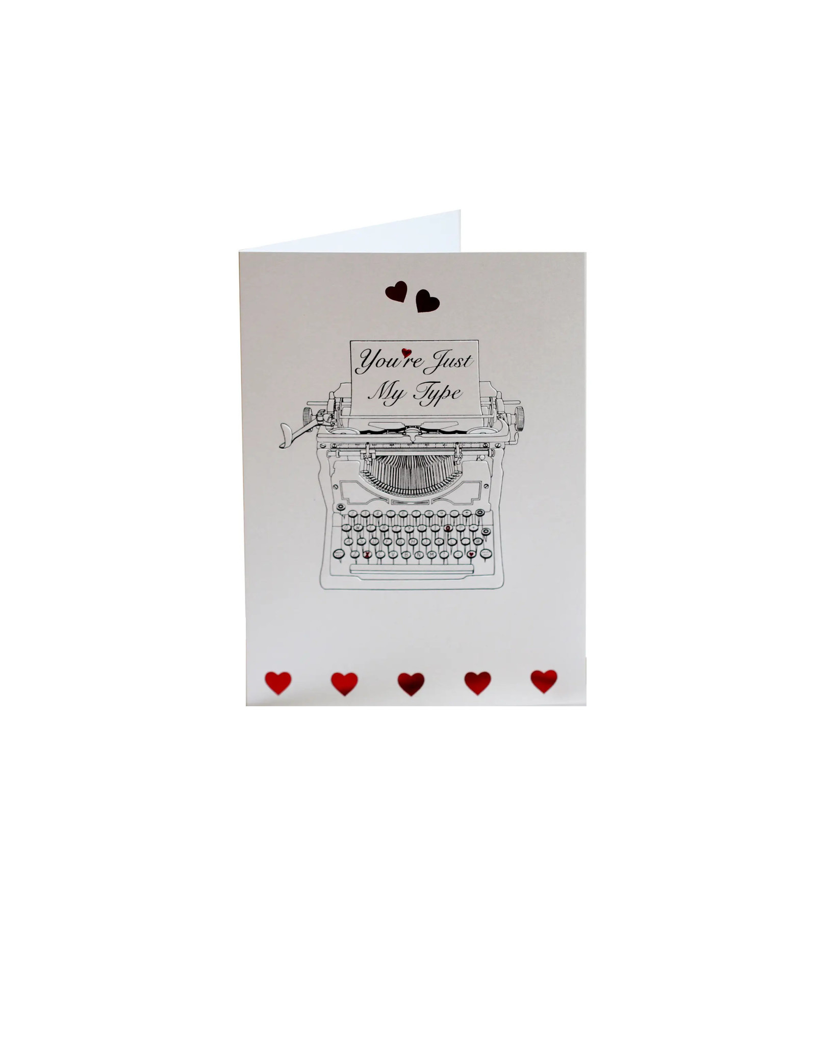 Paula Skene Designs Message Inside Just My Type Valentine Notecard on Silver