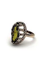 10K Green Topaz Size 5 Ring with Raised Setting