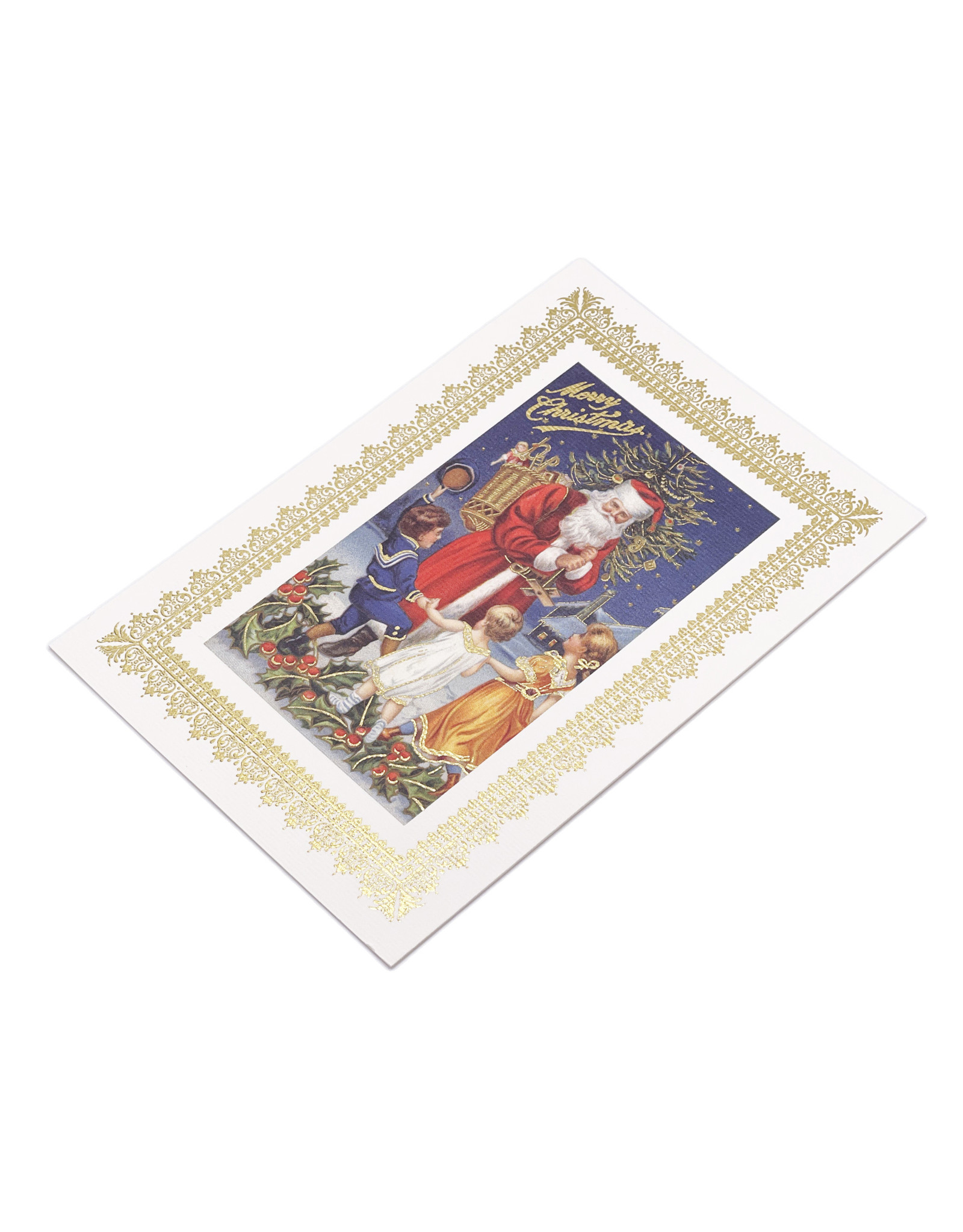 Rossi Merry Christmas Santa Claus & Children Vintage Postcard